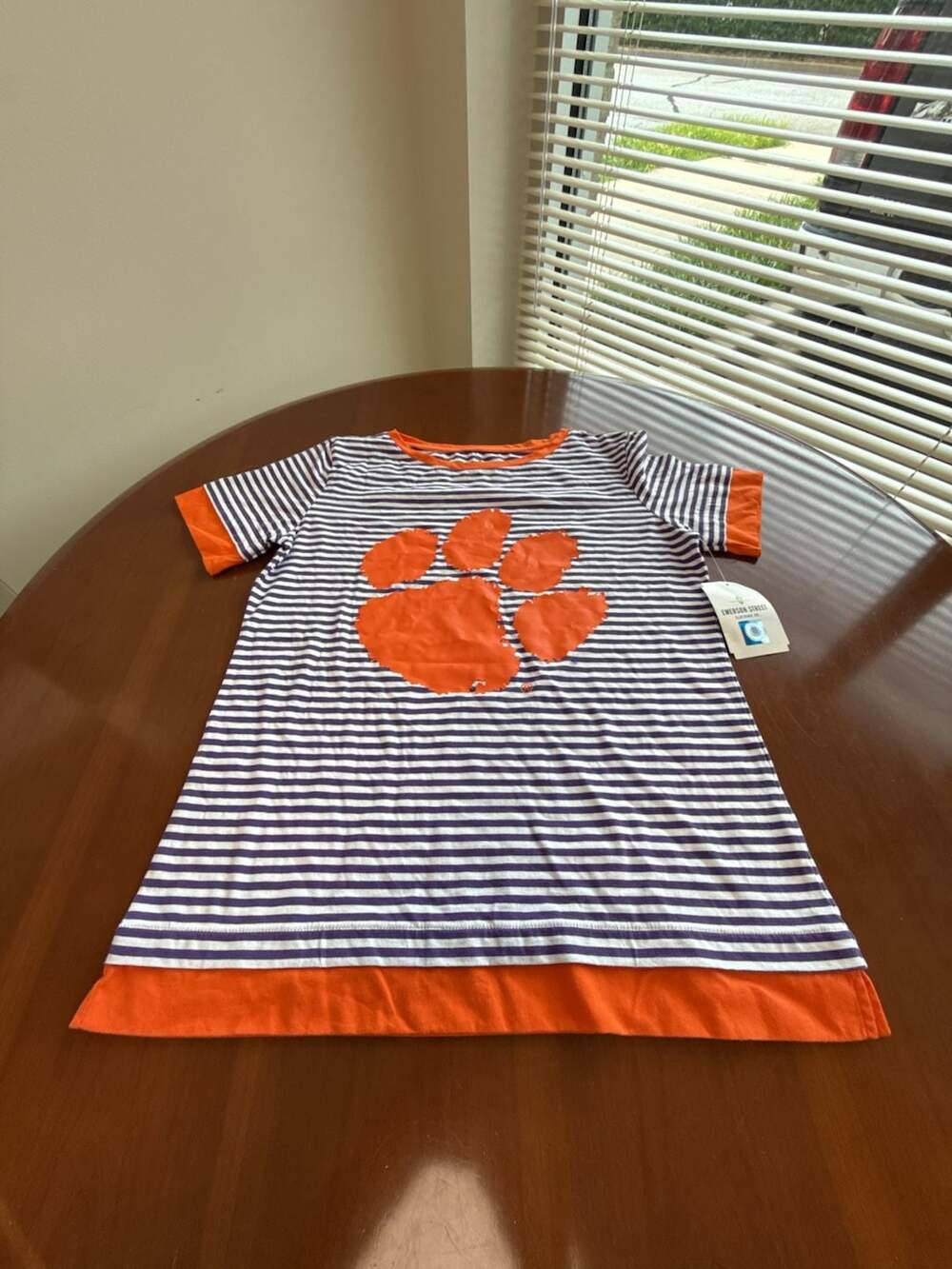 Emerson Street Clothing Co. Clemson Tigers Women's Striped School Tee Dress